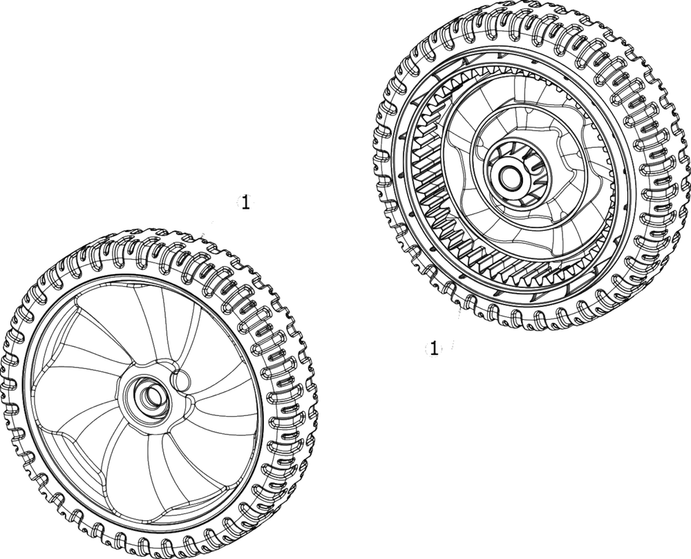 Wheels-Front Diagram and Parts List for 12AVB2M5345 2018 Yard Machines Lawn Mower